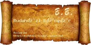 Budaházi Böngér névjegykártya